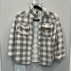 art class Gray and White Checkered Kids Jacket